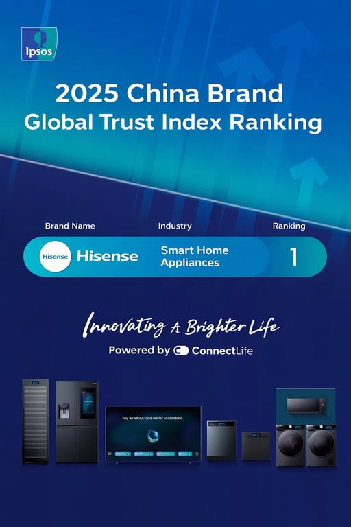 Hisense Pertahankan Posisi Teratas 2025 Ipsos Global Smart Home Appliance Trust, Peringkat ke-7 Dunia dan Terdepan dalam Globalisasi Merek